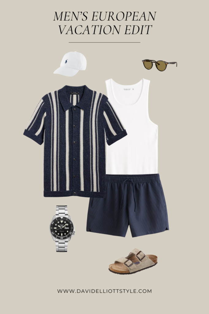 Men's European Vacation Capsule Wardrobe Outfit Ideas