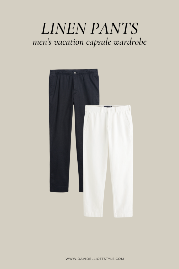 Linen Pants for European Men's Vacation Capsule Wardrobe