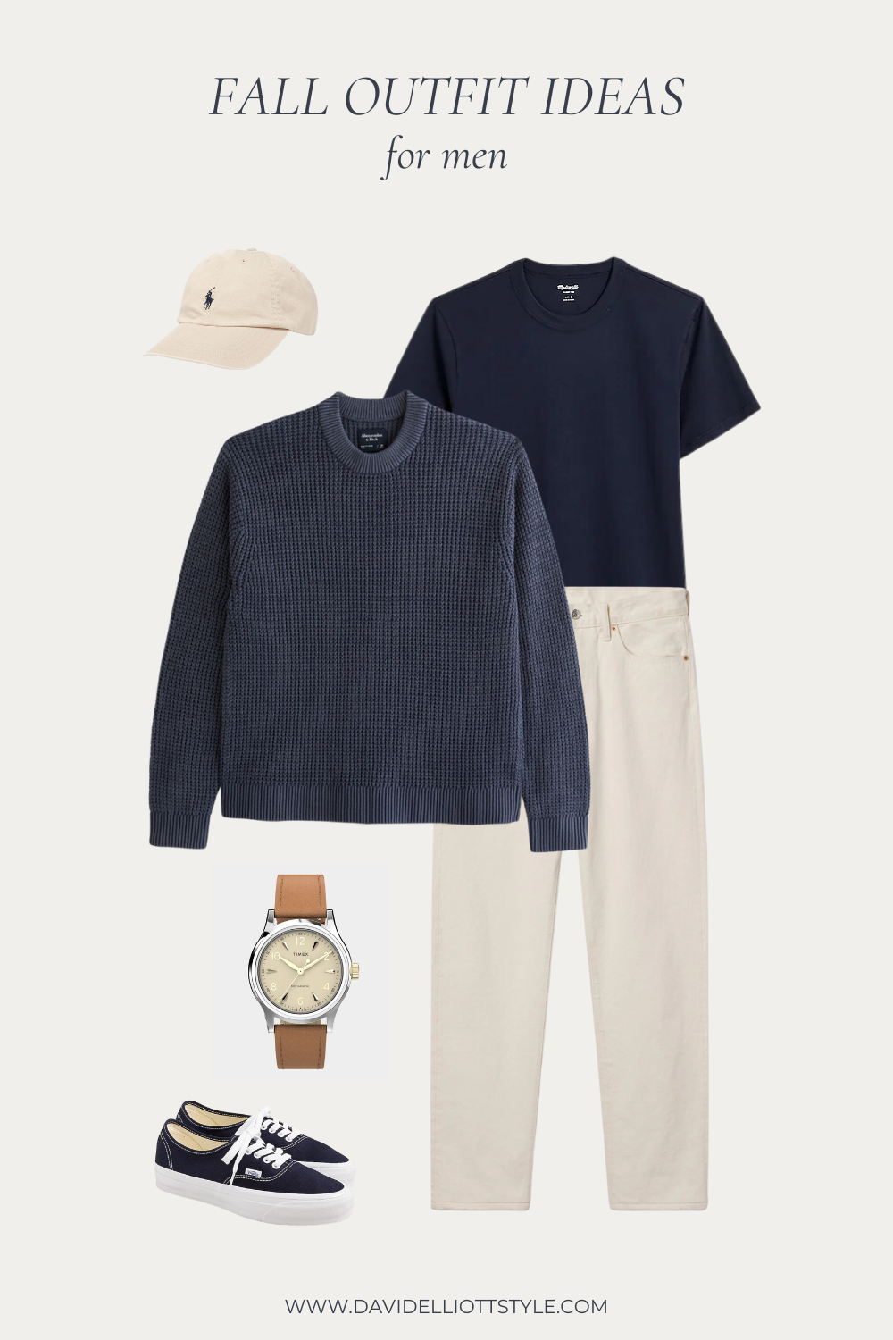 14 Fall Outfit Ideas for Men: navy & Cream