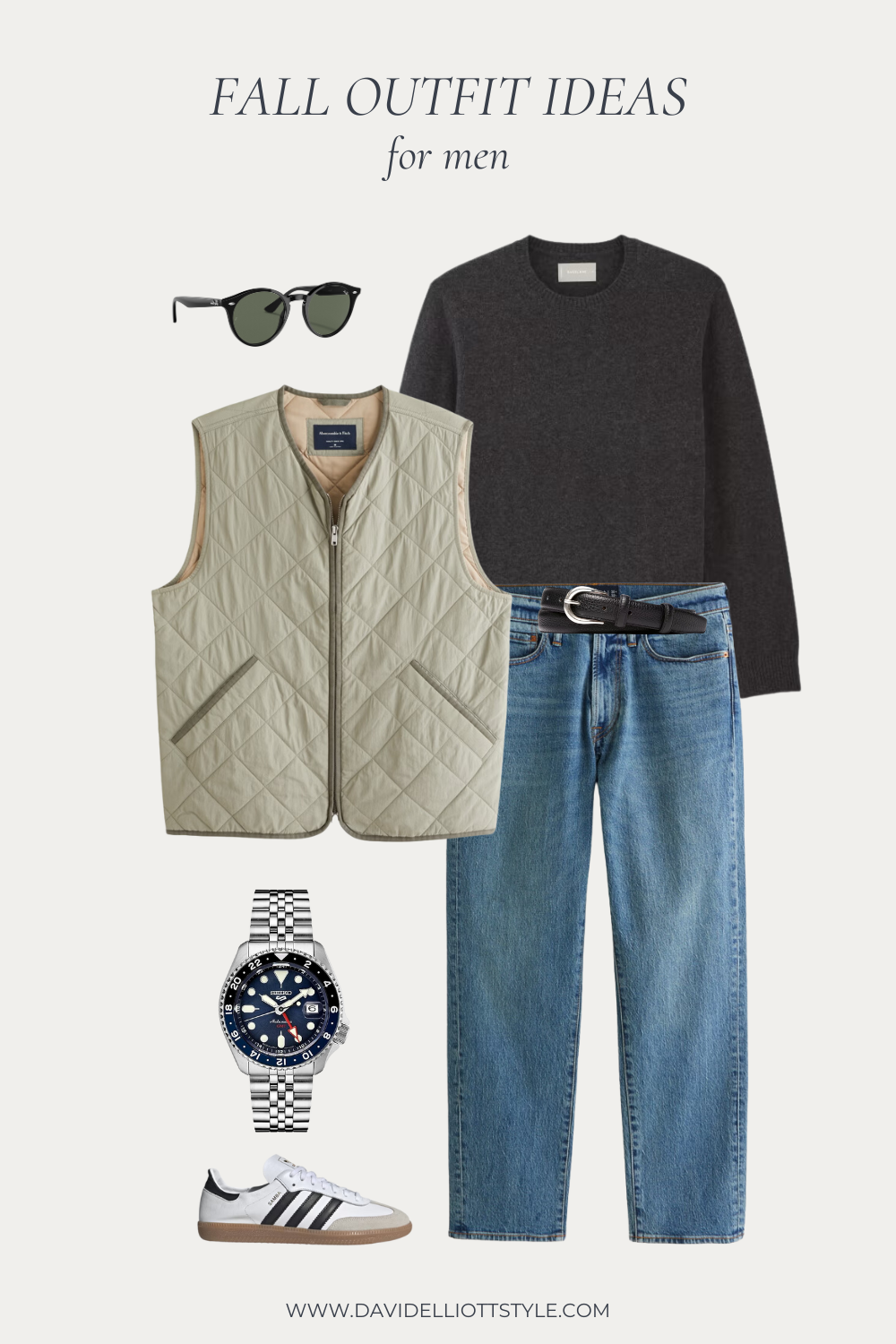 14 Fall Outfit Ideas for Men: Olive Green Vest